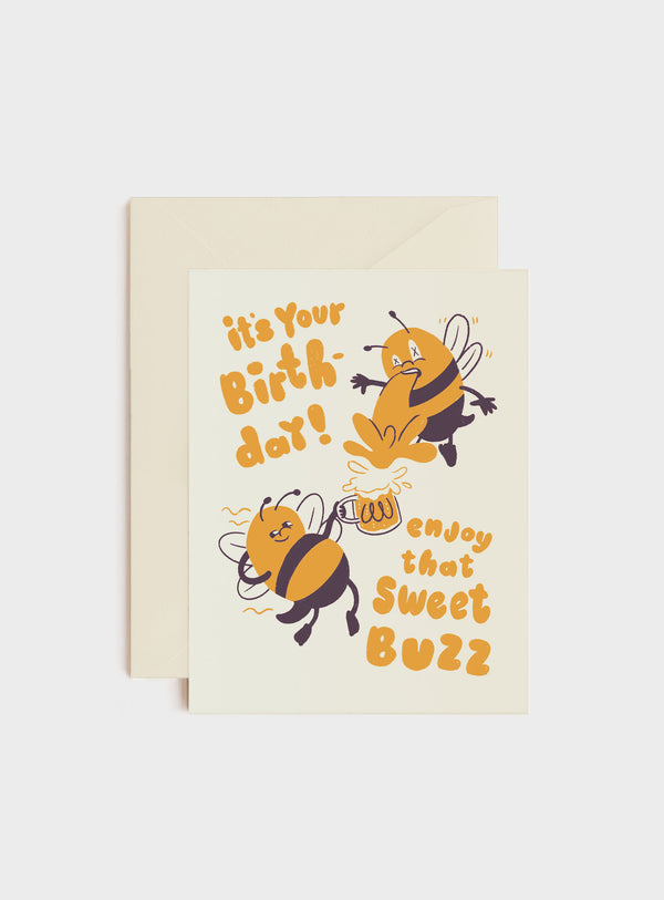 Enjoy That Sweet Buzz, Birthday Card