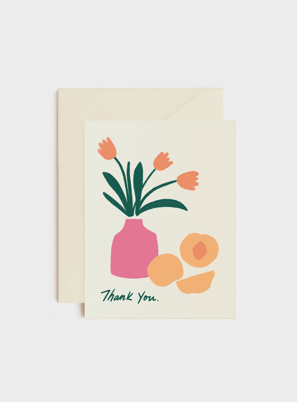 Vase and Peaches, Thank You Card